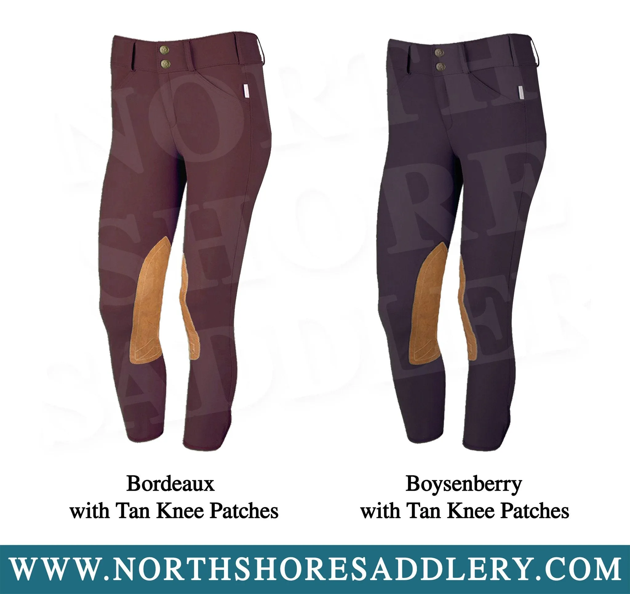 Tailored Sportsman Children's Front Zip Breech with Tan Knee Patches
