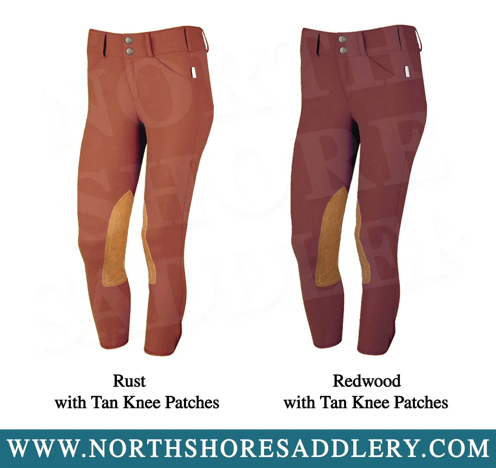 Tailored Sportsman Children's Front Zip Breech with Tan Knee Patches