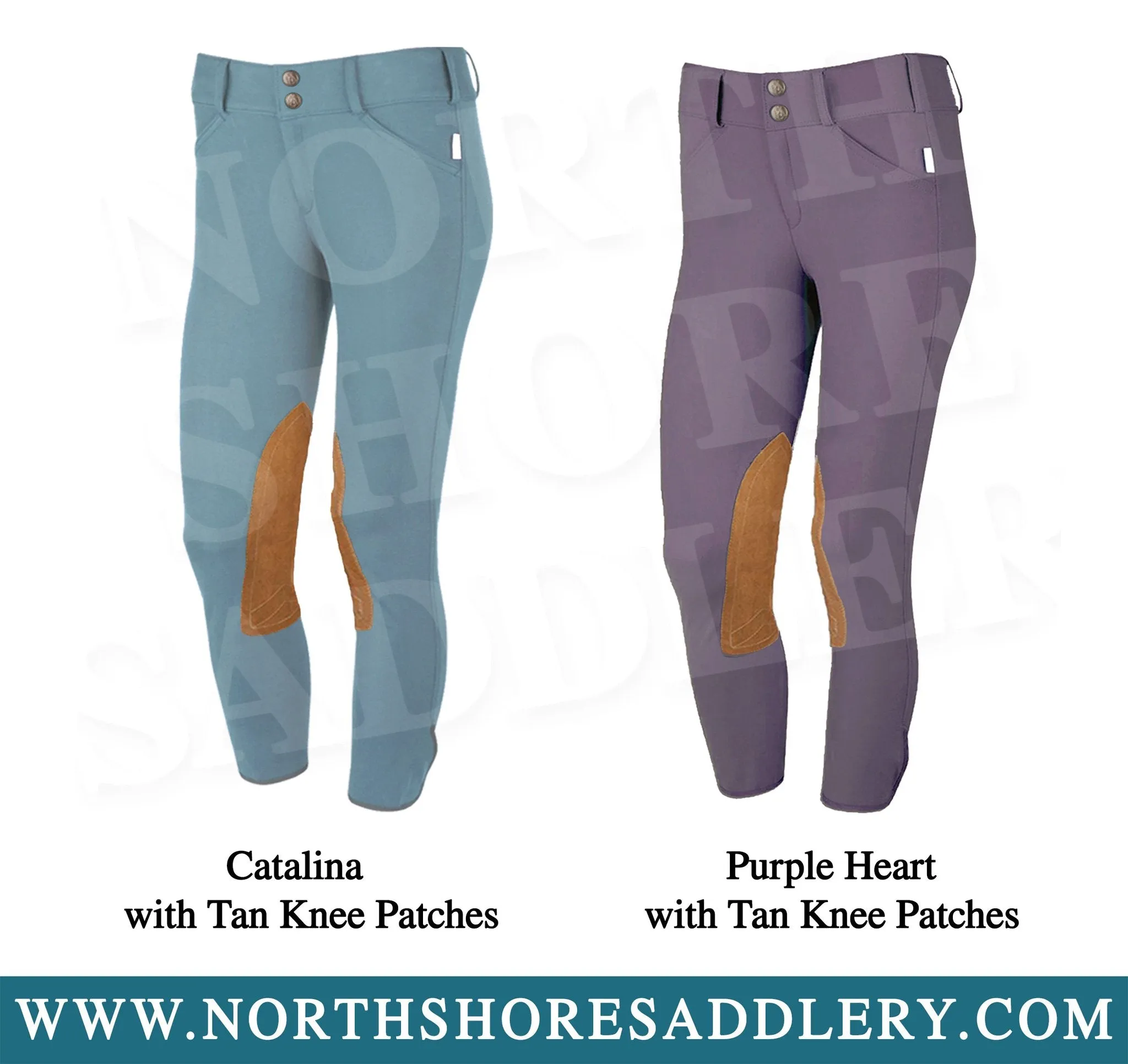 Tailored Sportsman Children's Front Zip Breech with Tan Knee Patches