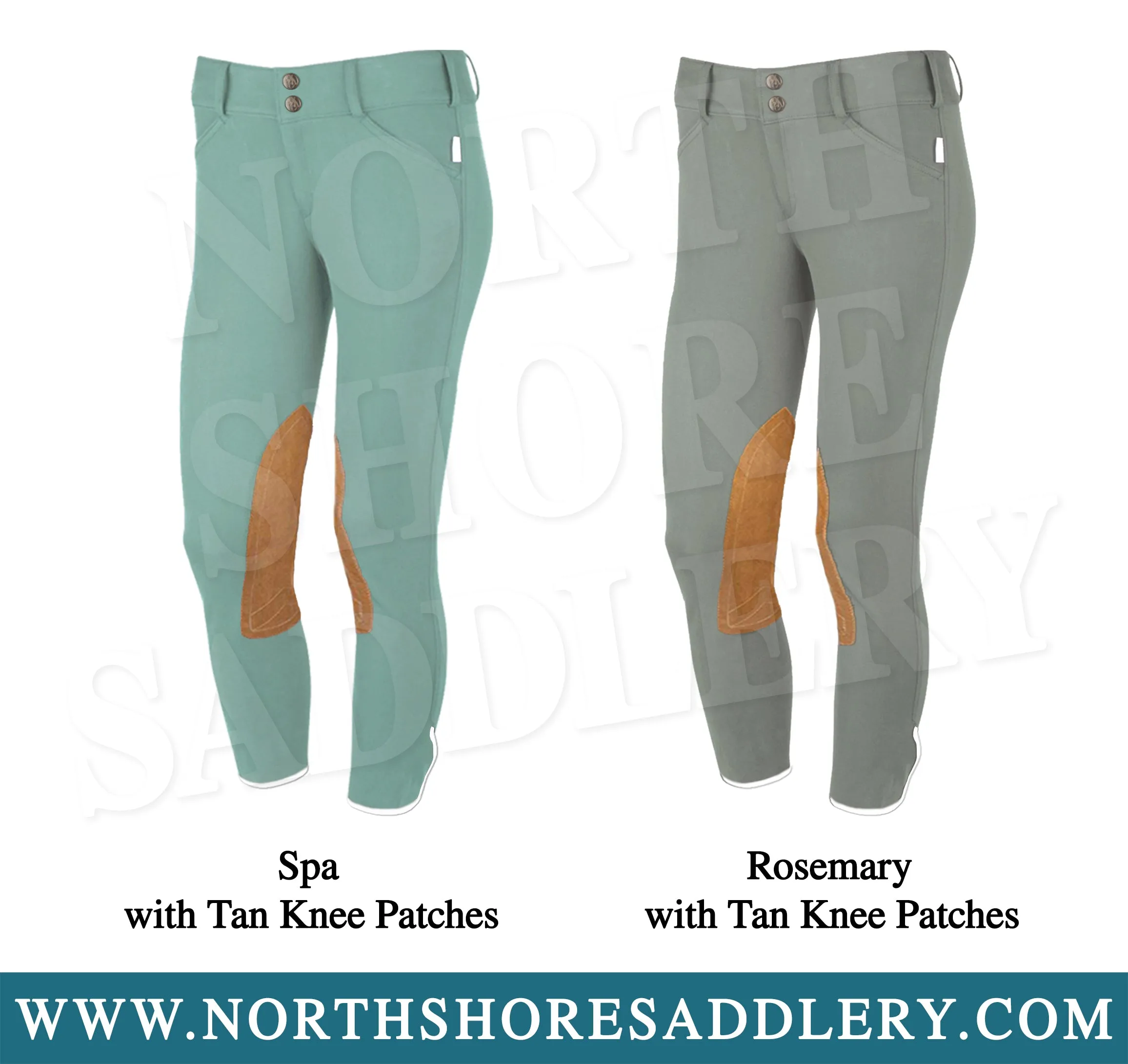 Tailored Sportsman Children's Front Zip Breech with Tan Knee Patches