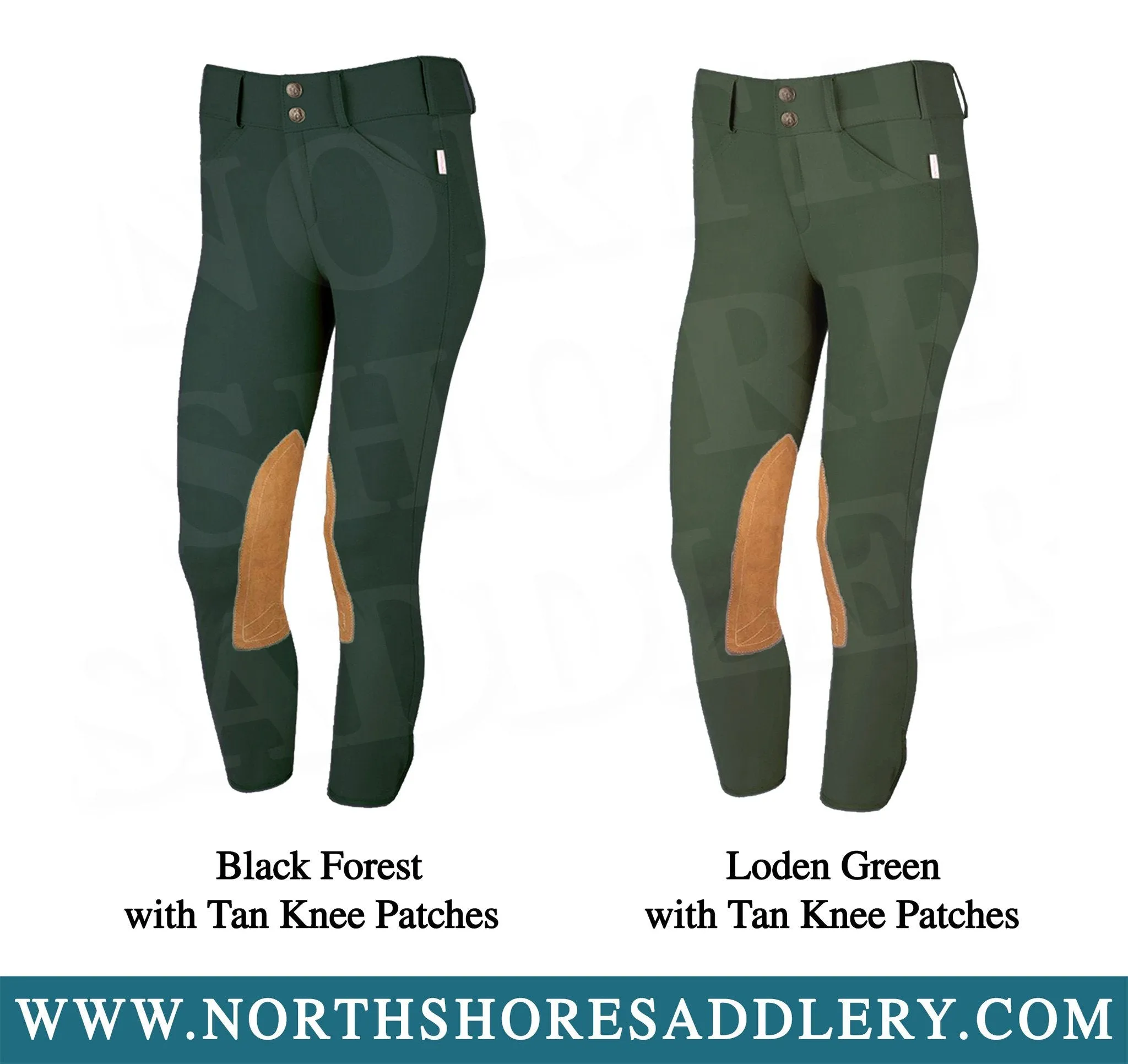 Tailored Sportsman Children's Front Zip Breech with Tan Knee Patches