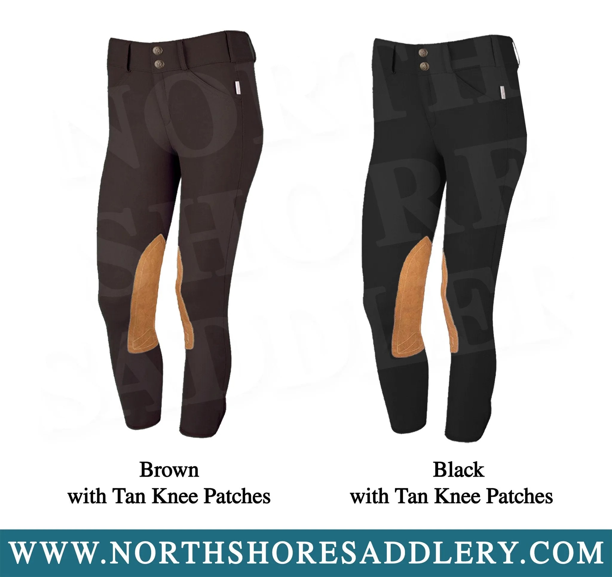 Tailored Sportsman Children's Front Zip Breech with Tan Knee Patches
