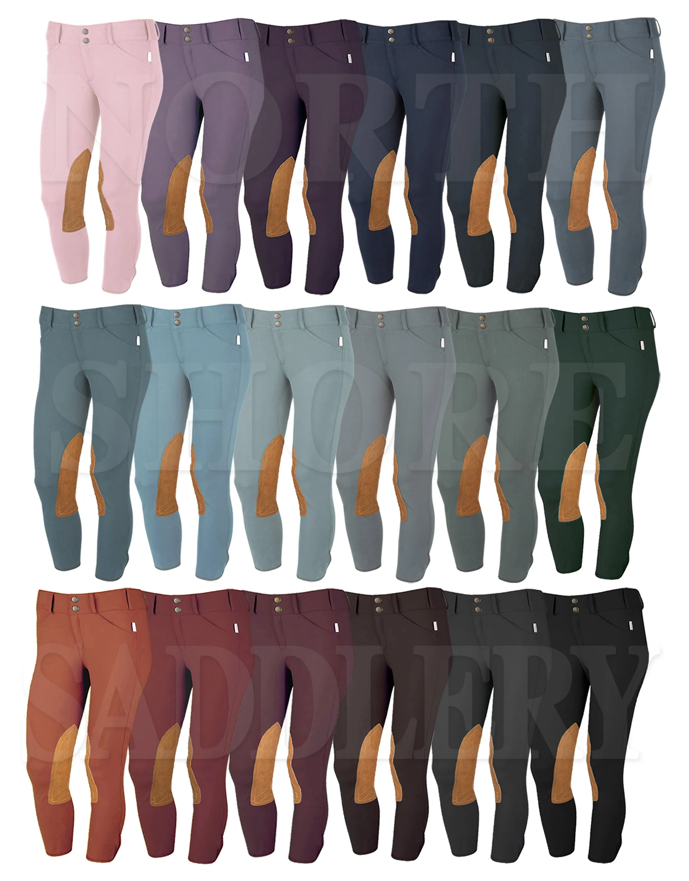 Tailored Sportsman Children's Front Zip Breech with Tan Knee Patches