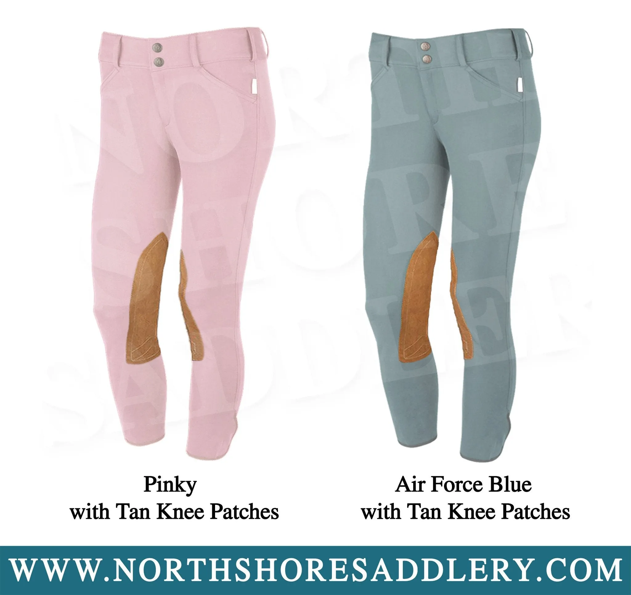 Tailored Sportsman Children's Front Zip Breech with Tan Knee Patches
