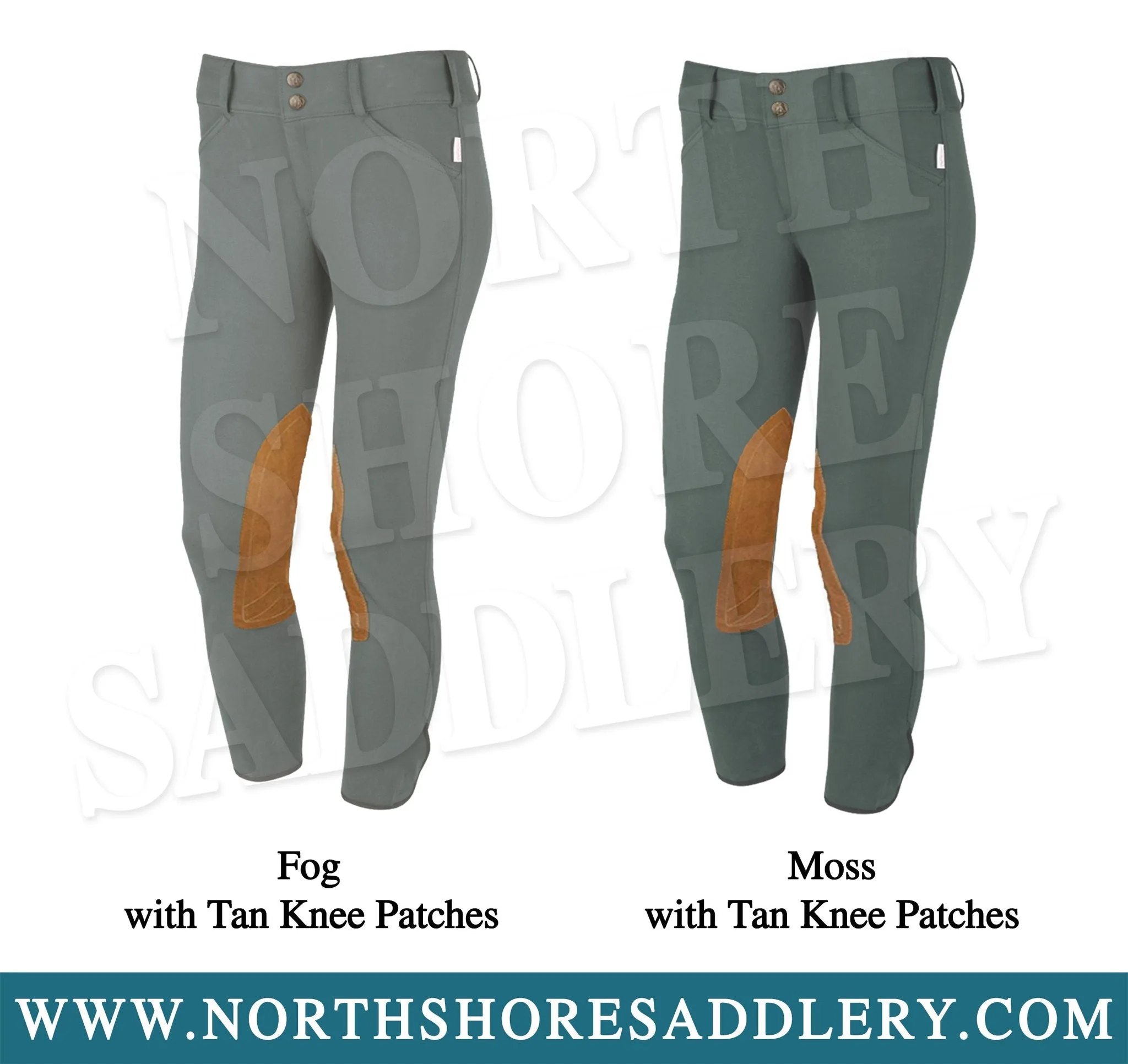 Tailored Sportsman Children's Front Zip Breech with Tan Knee Patches