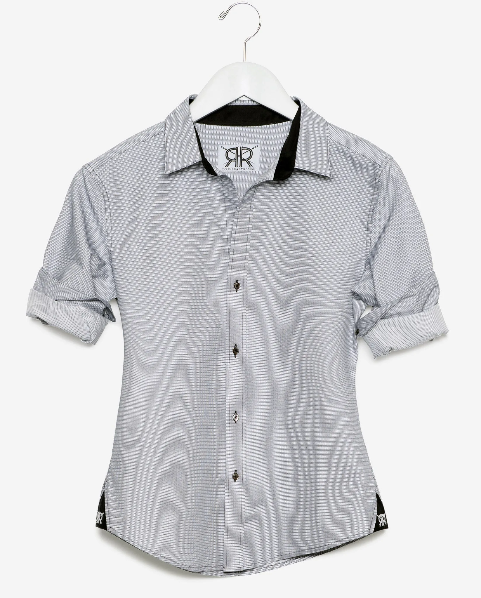 Tailored - White with Black Fine Check