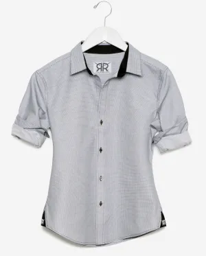 Tailored - White with Black Fine Check