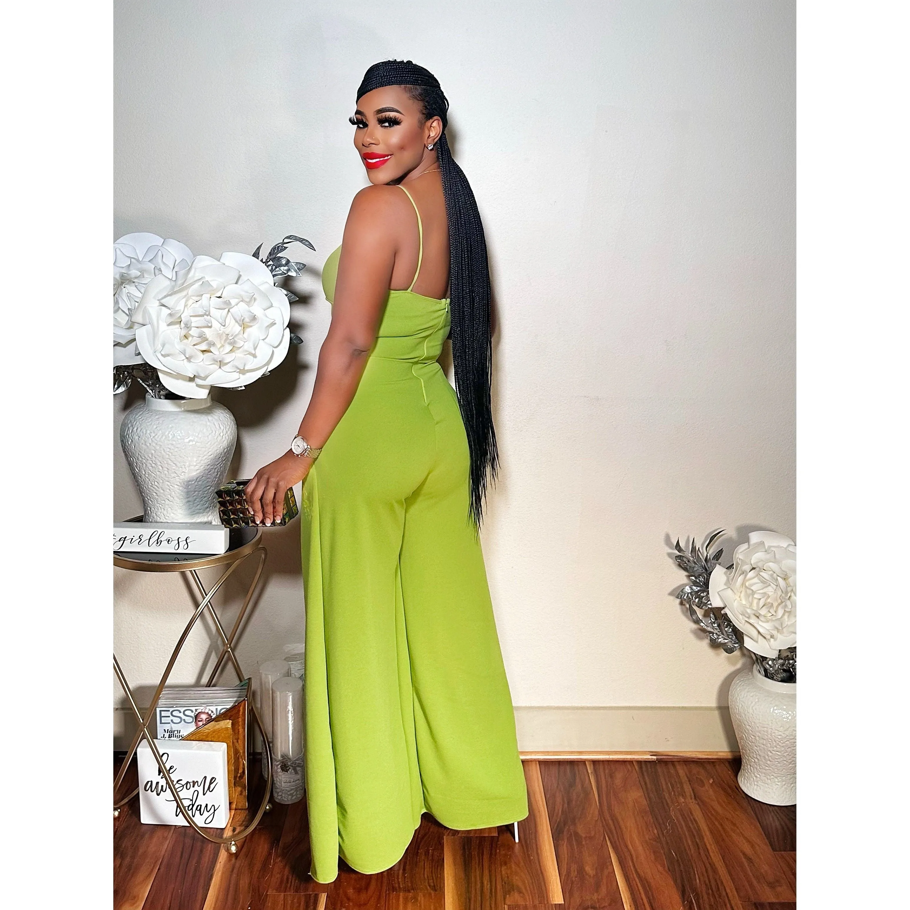TAKE HER BACK WIDE LEG JUMPSUIT WITH A SPLIT