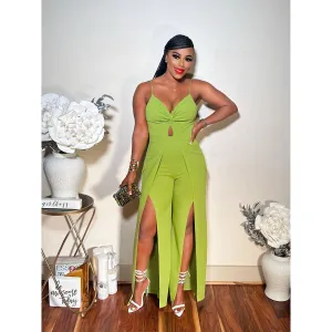 TAKE HER BACK WIDE LEG JUMPSUIT WITH A SPLIT
