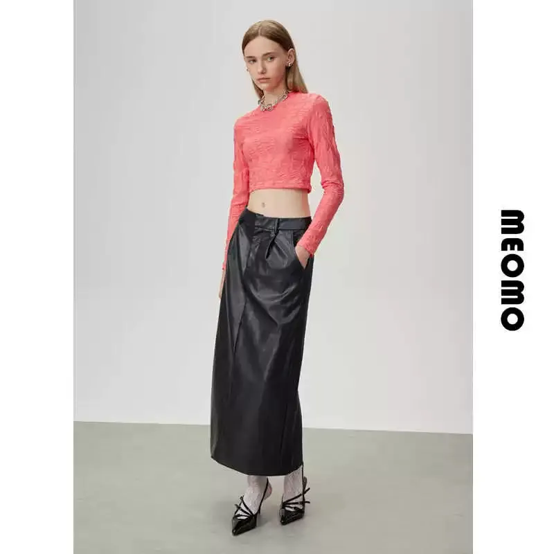 Textured Long-Sleeve Crop Top