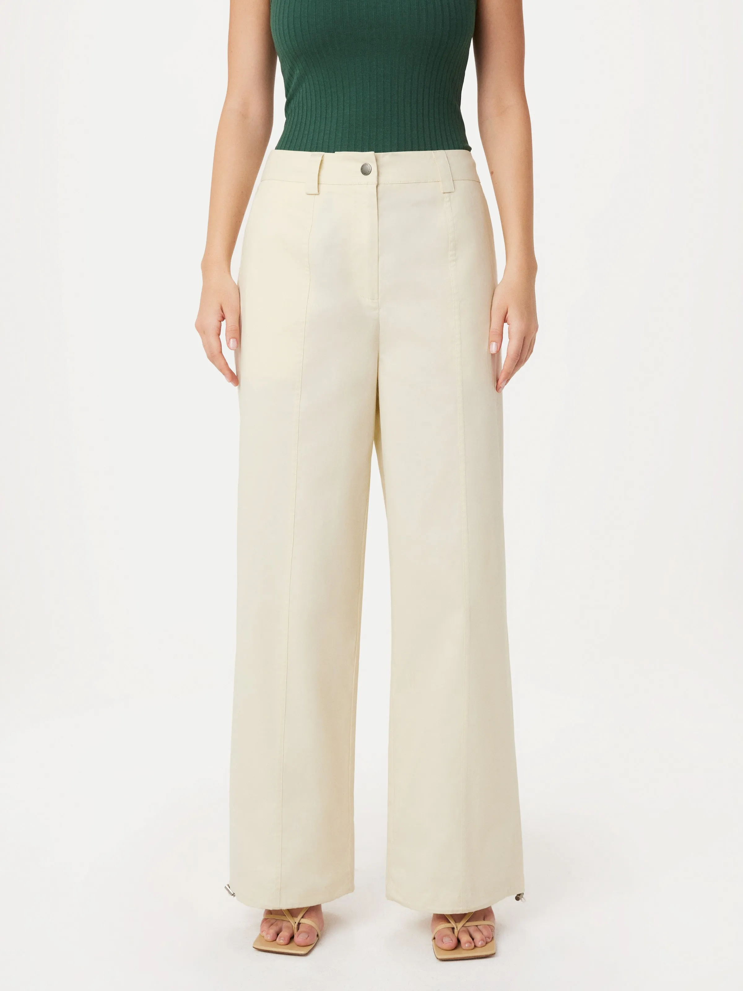 The Emma Parachute Wide Leg Pant in Fog