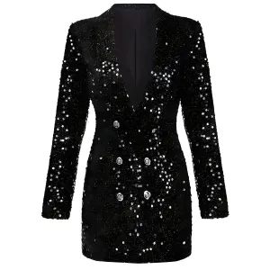 The Juliette Sequin Long Tail Blazer