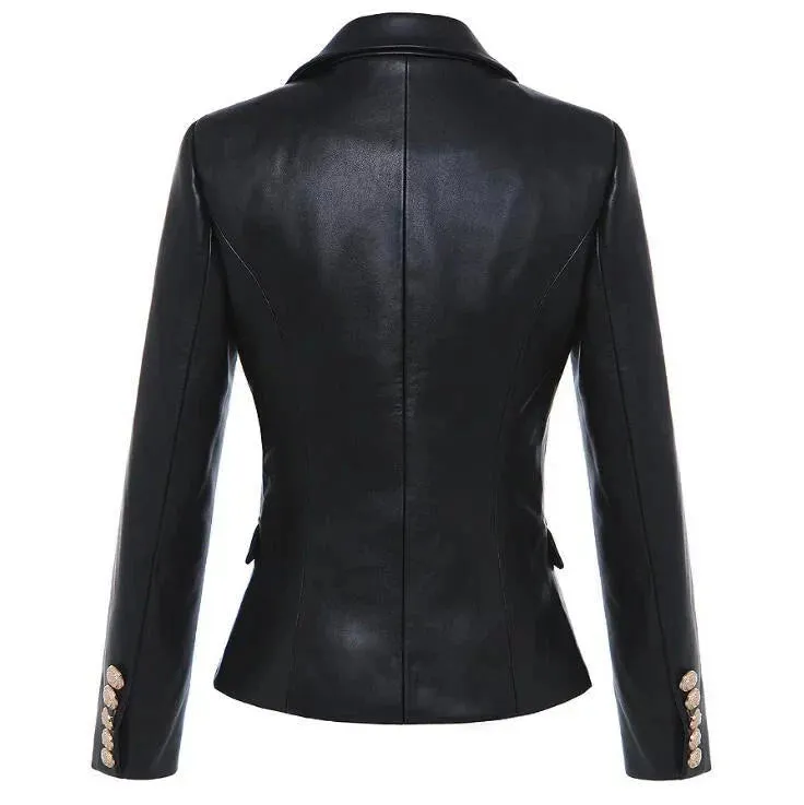 The Katerina Faux Leather Blazer