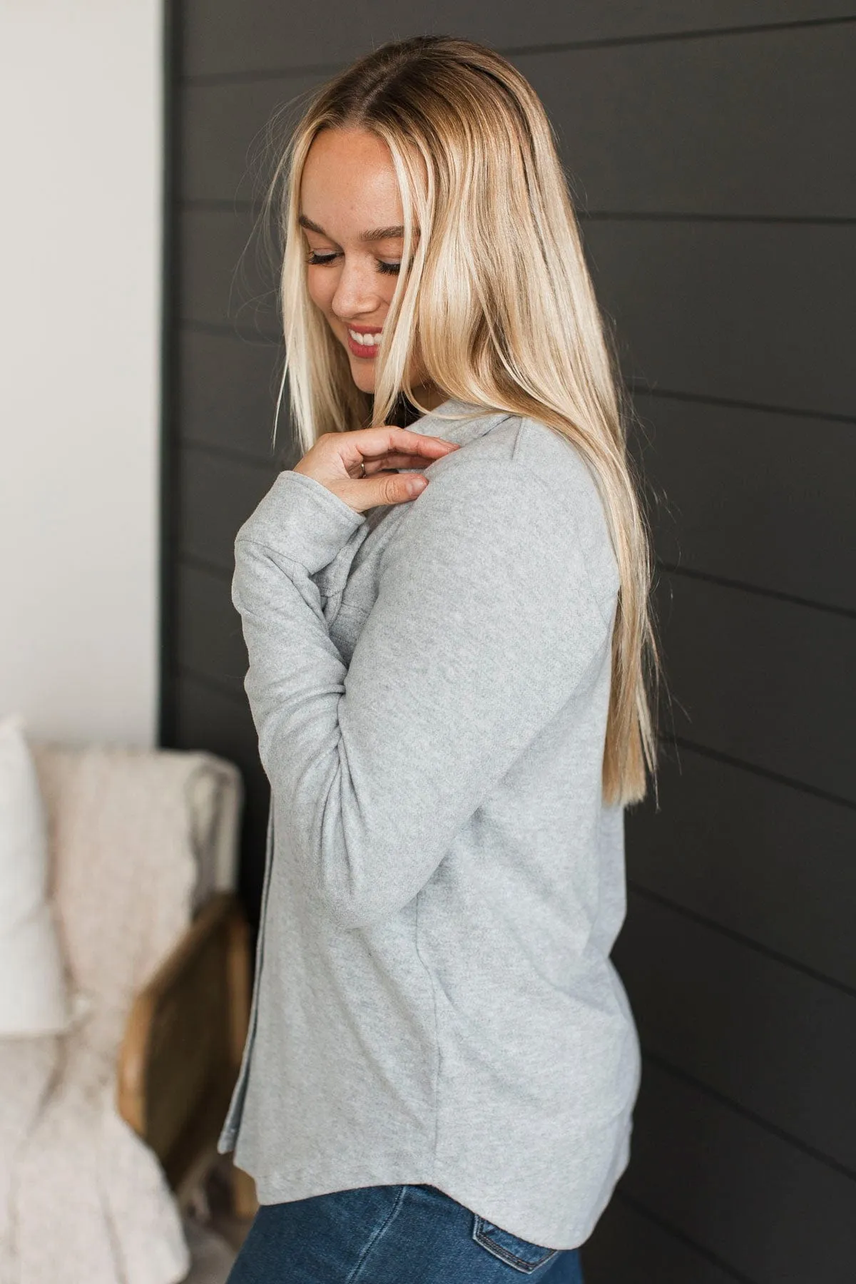 Thread & Supply Free Falling Shirt Jacket- Heather Grey