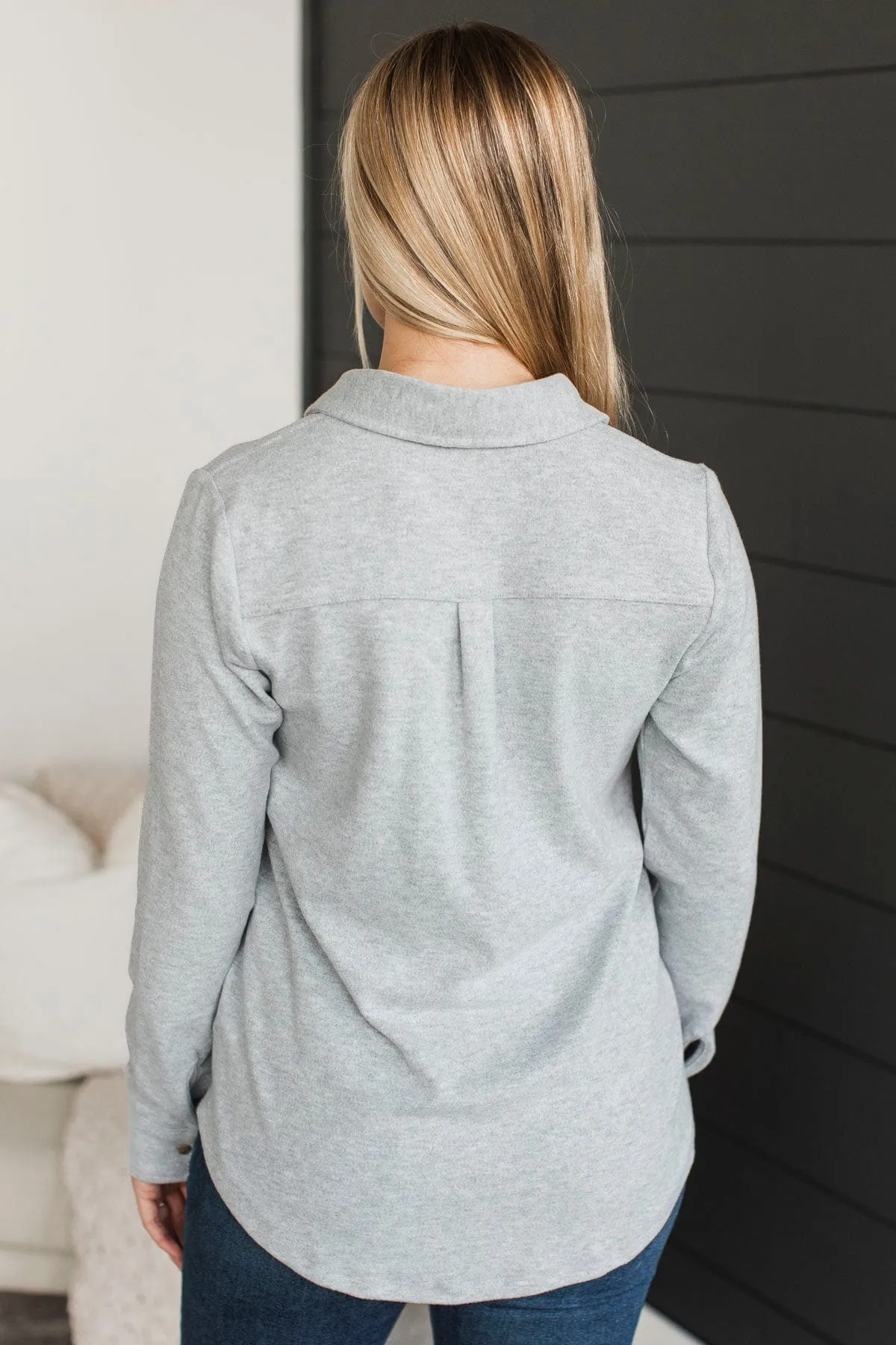 Thread & Supply Free Falling Shirt Jacket- Heather Grey