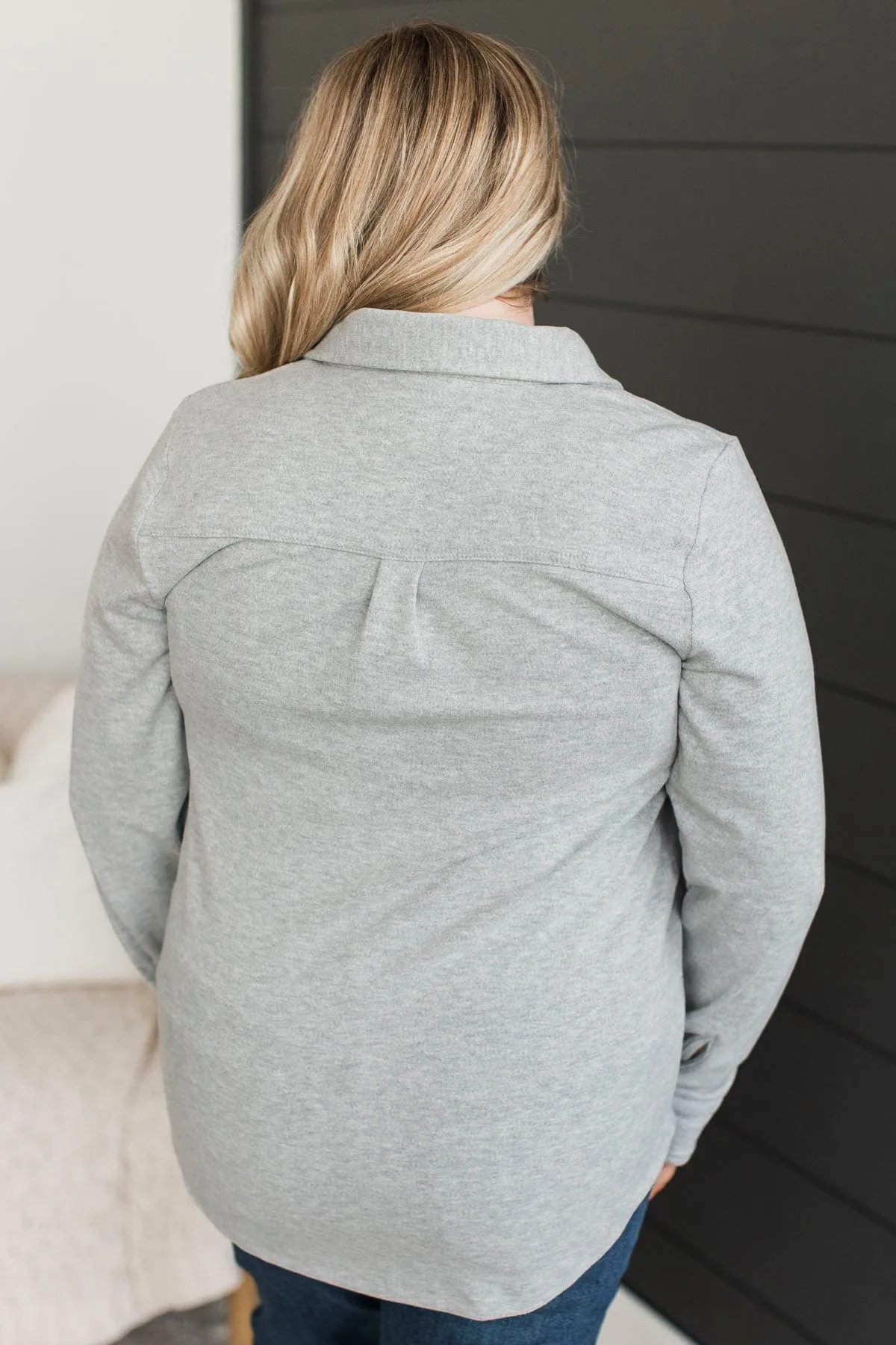 Thread & Supply Free Falling Shirt Jacket- Heather Grey
