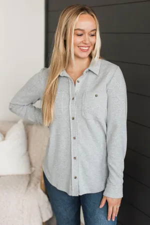 Thread & Supply Free Falling Shirt Jacket- Heather Grey