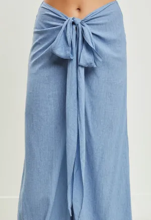 Tie Wide-Leg Pants