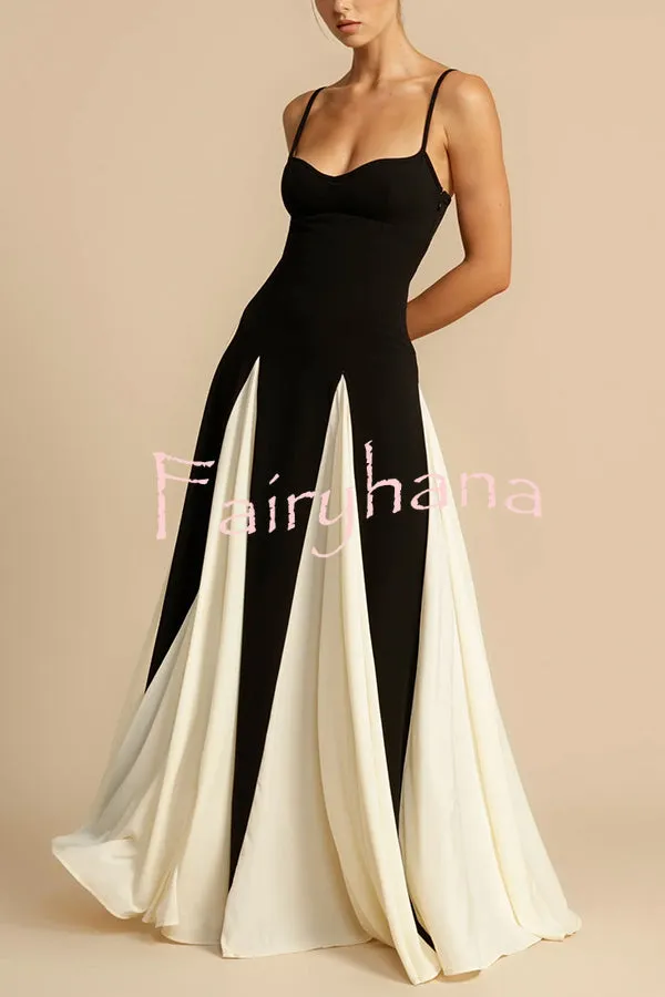 Timeless Elegance Panelled Tulle A-line Slip Maxi Dress