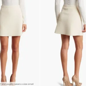 TTheory Women's Teslia A-Line Skirt Vanilla Cream Sz P and Small NWt 298