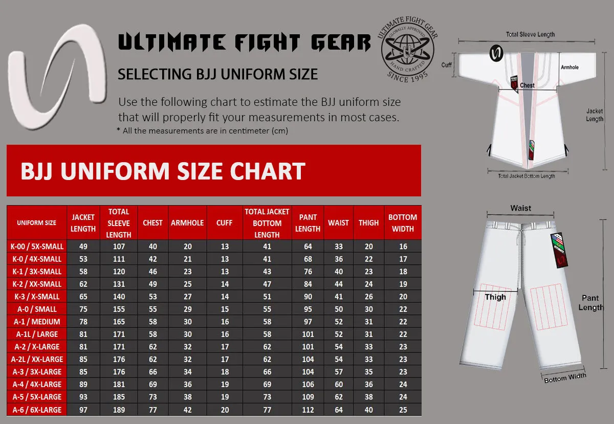 UFG - Competition Brazilian Jiu-Jitsu Kimono Gi Kids Adults Unisex Uniform