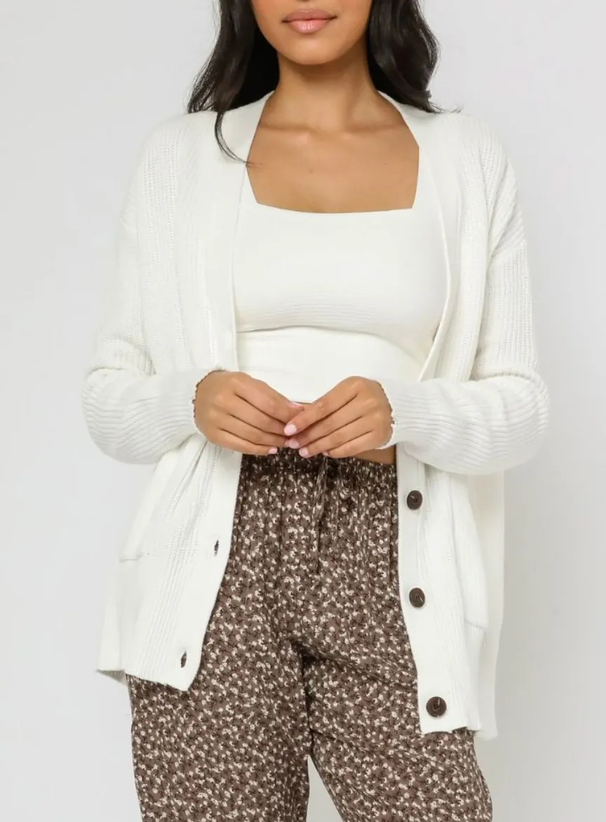 V Neck Button Up Cardigan