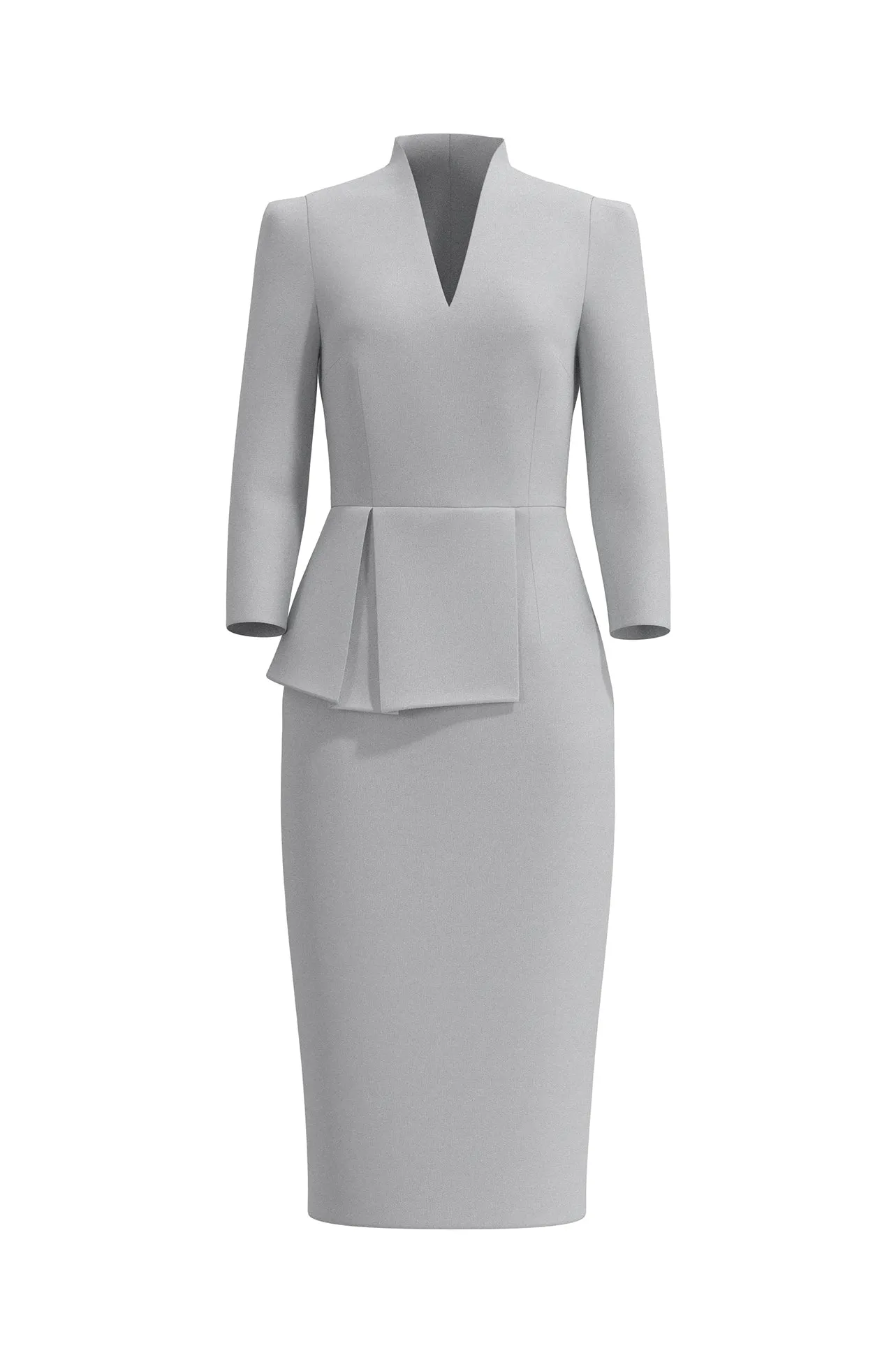 V NECK DRESS IN GREY