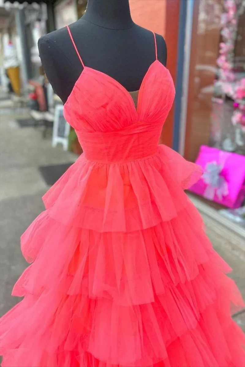 V-Neck Ruffle Tie Long Prom Gown