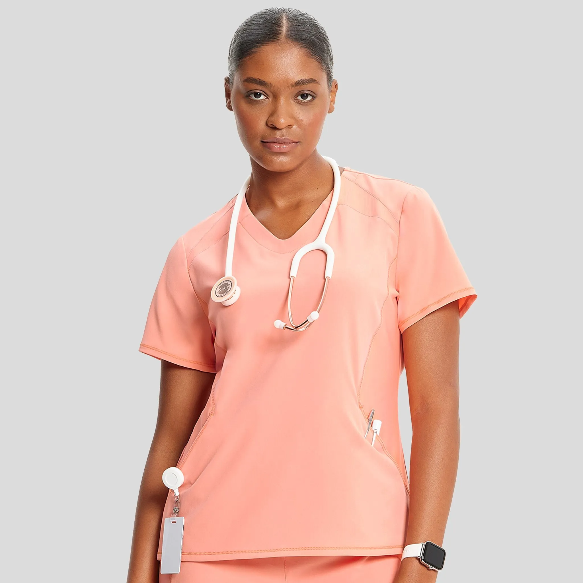 V-Neck Top | Electric Coral