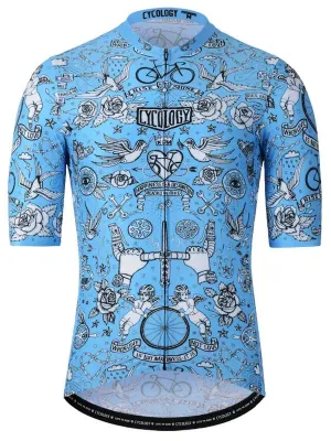 Velo Tattoo Men's Reborn Jersey Blue