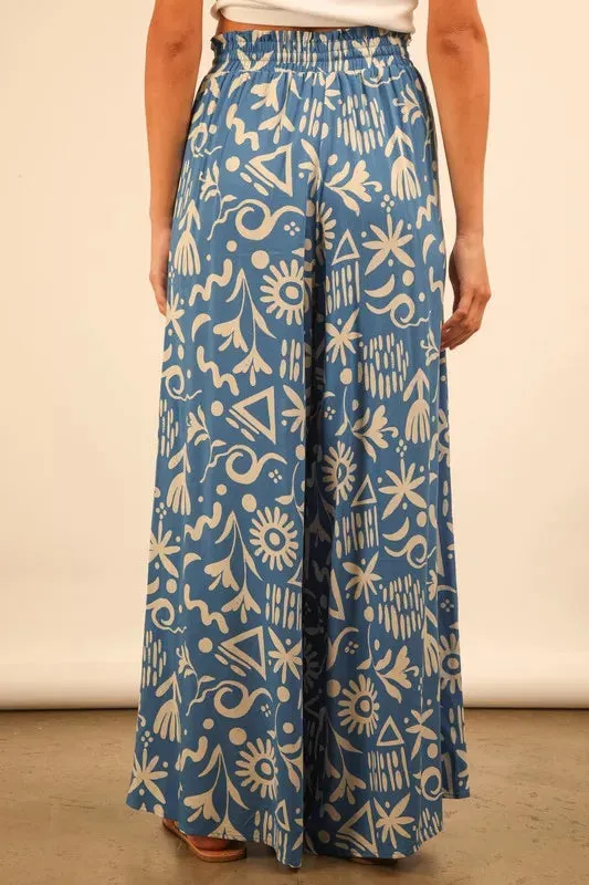 VERY J Printed Wide Leg Pants