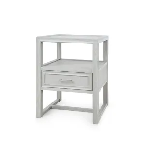 Vivian 1-Drawer Side Table / Soft Gray