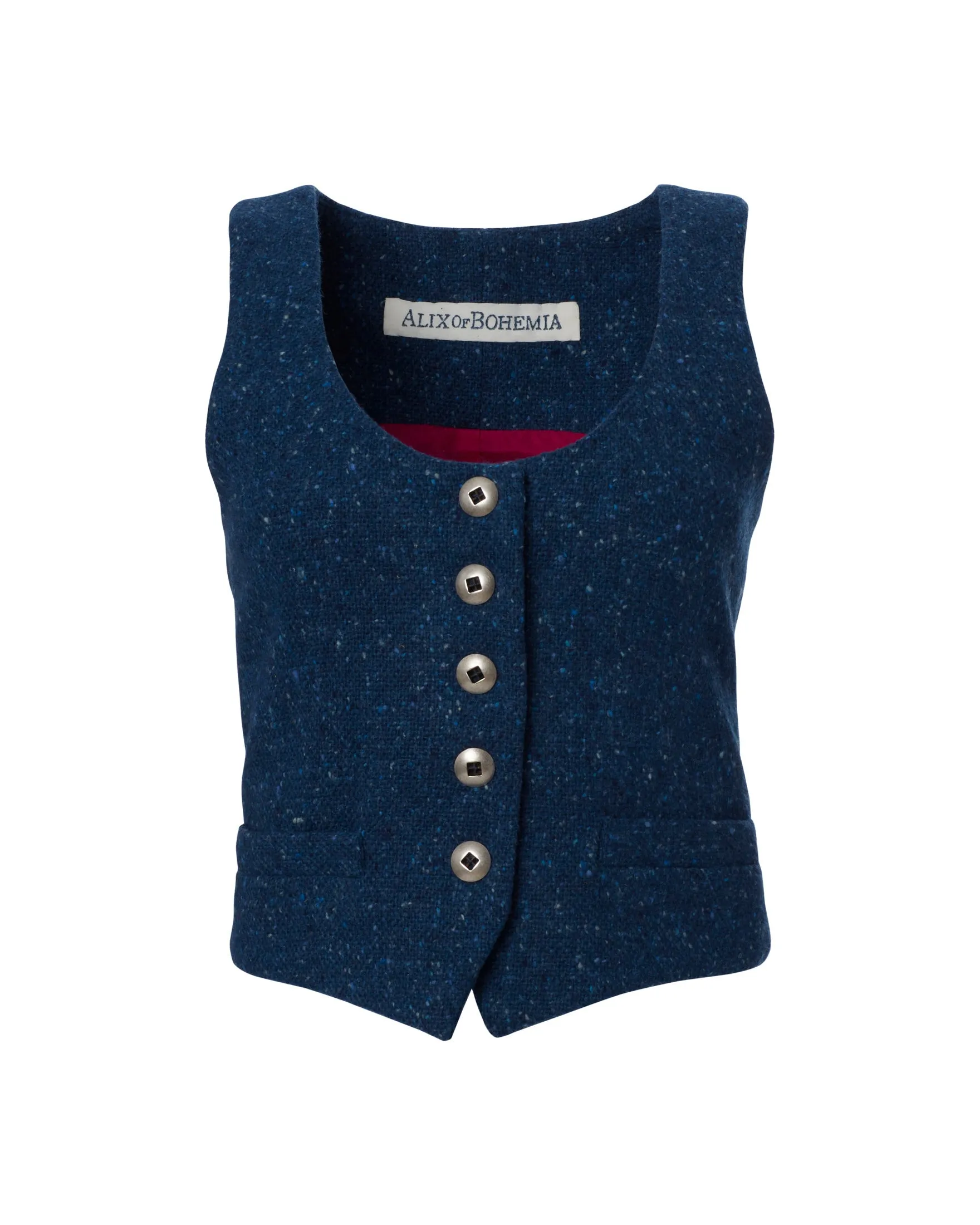 Vivienne Blueberry Tweed Waistcoat