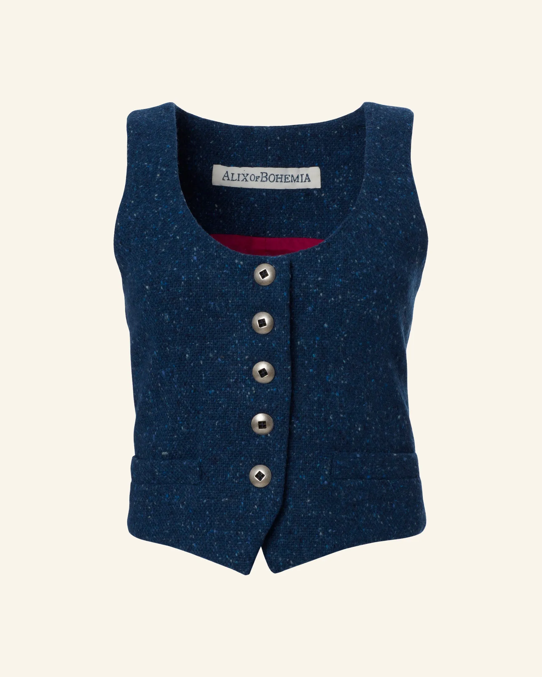 Vivienne Blueberry Tweed Waistcoat