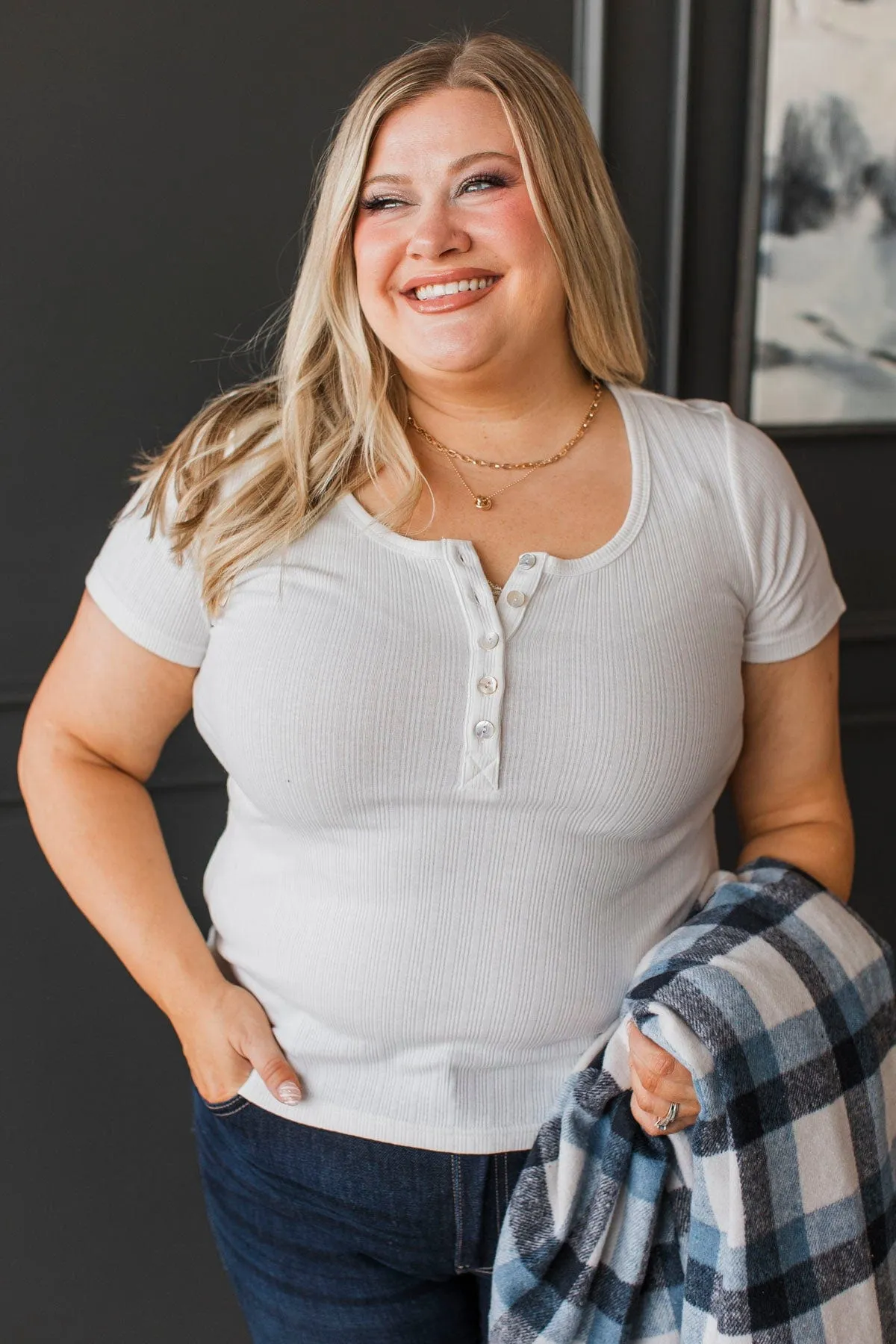 Waiting For My Invite Button Top- Ivory