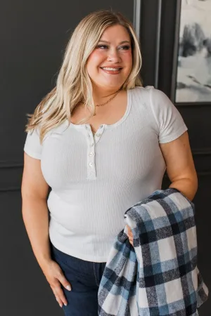 Waiting For My Invite Button Top- Ivory