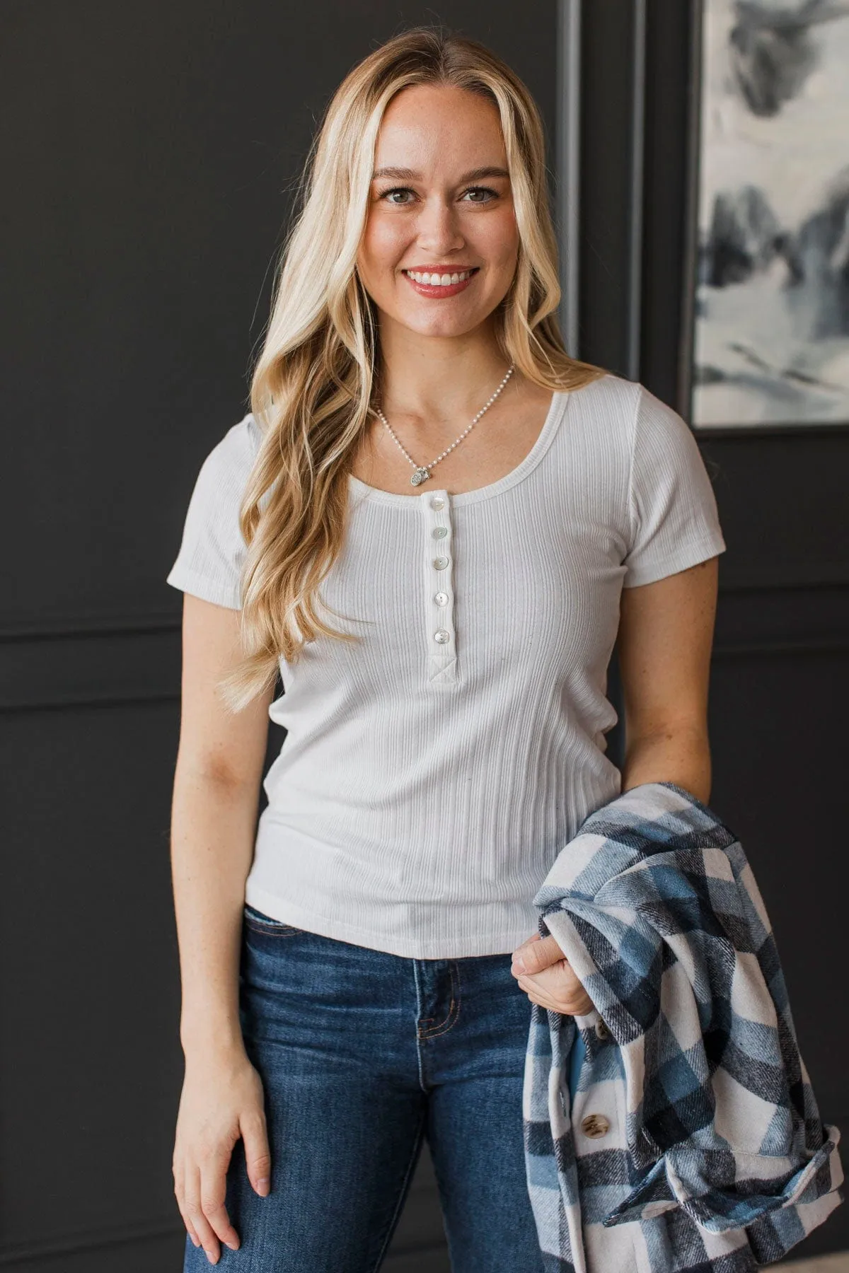 Waiting For My Invite Button Top- Ivory