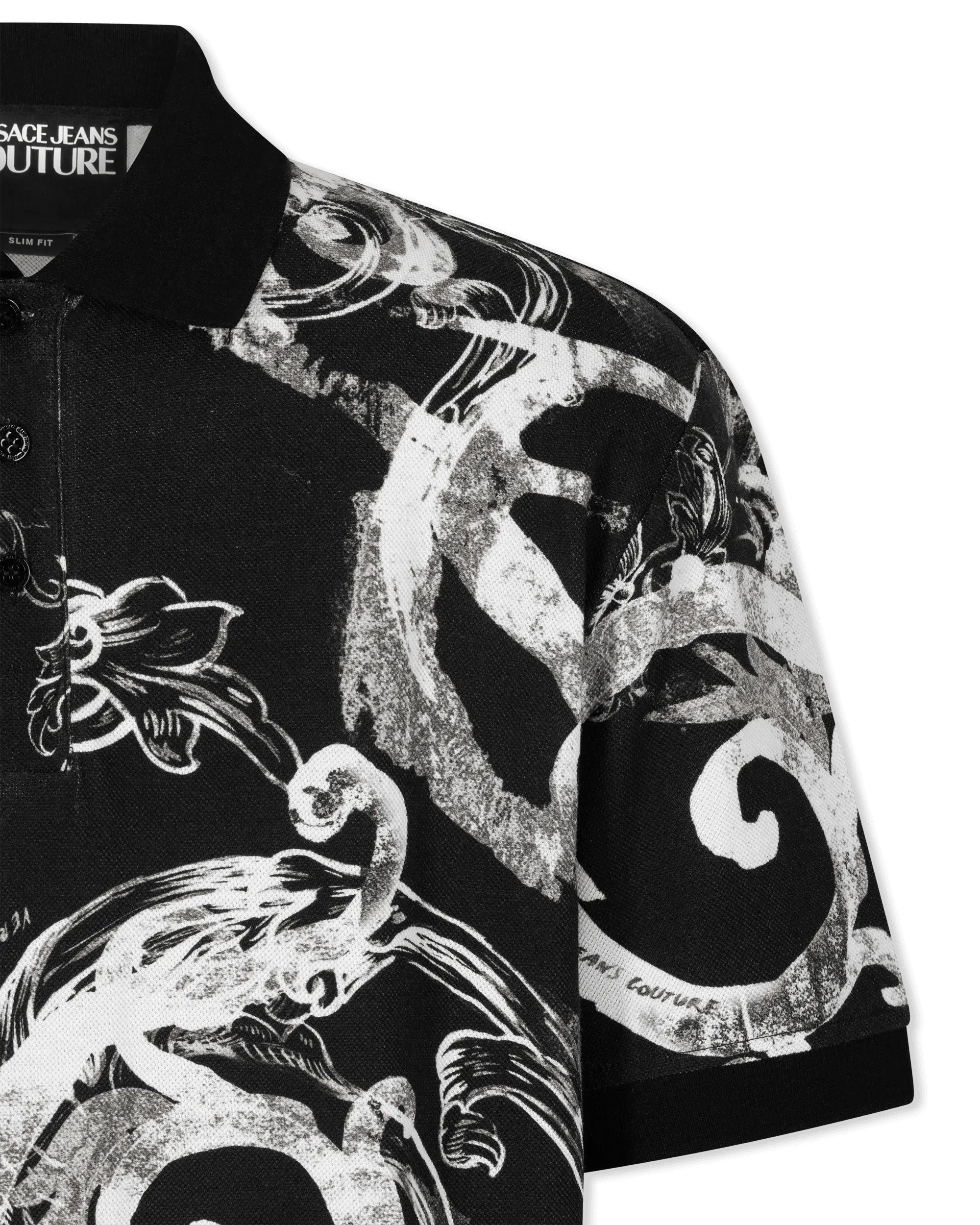 Watercolor Barocco Print Polo Shirt