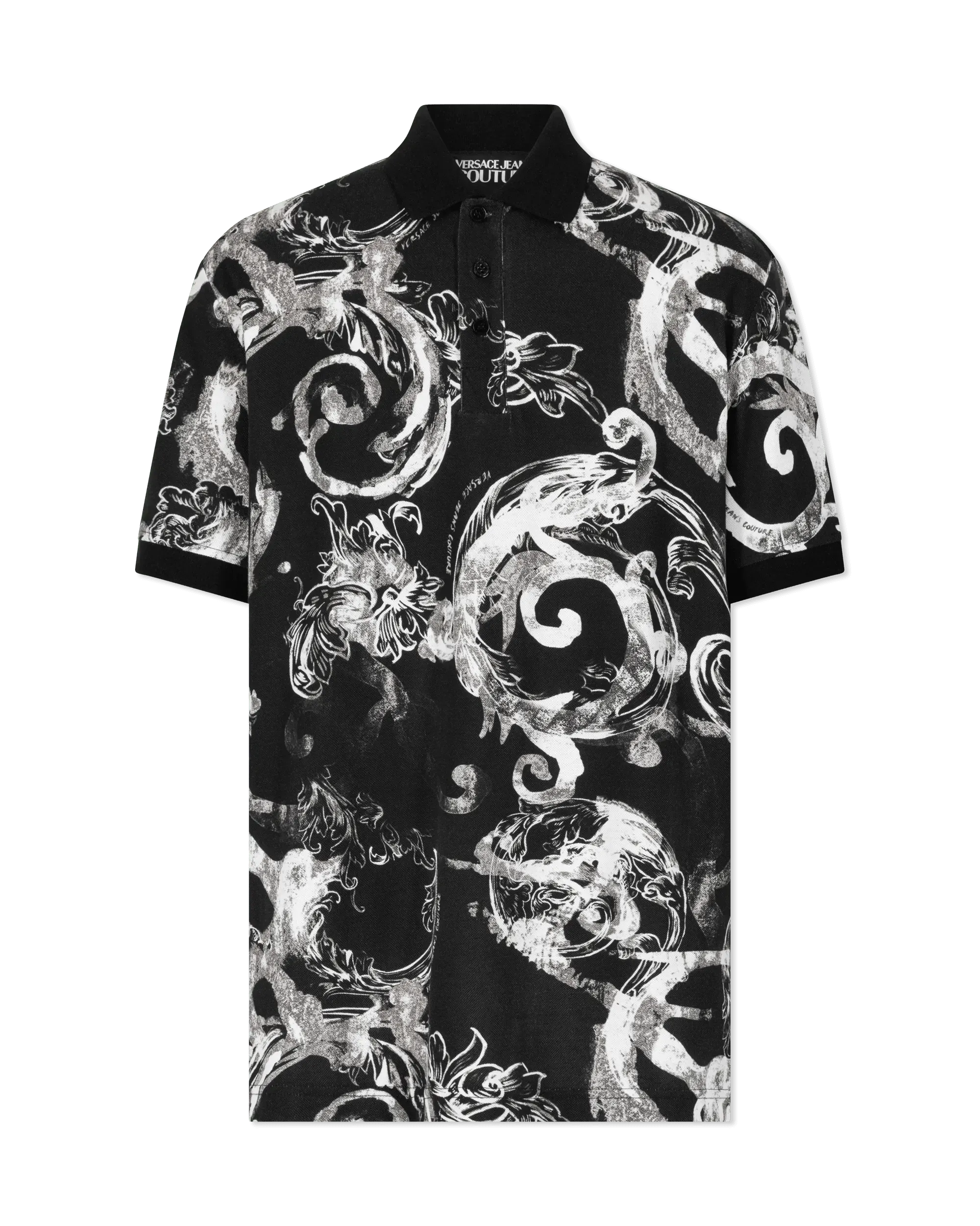 Watercolor Barocco Print Polo Shirt