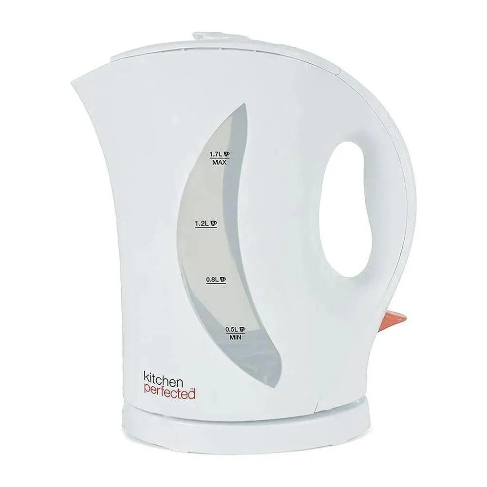 White 1.7Ltr Electric Cordless Kettle   2 Slice Wide Slot Cool Touch Toaster Set