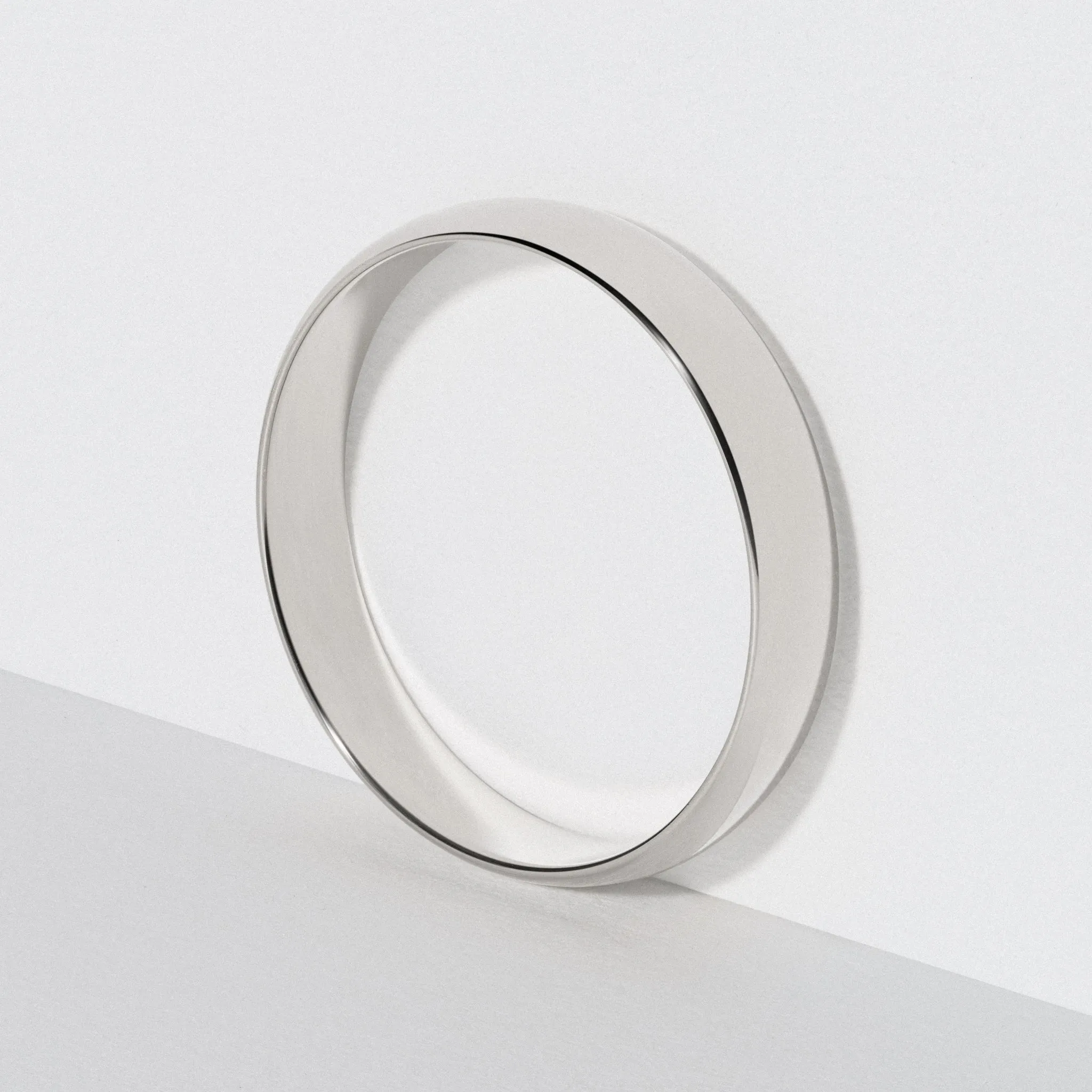 White Gold Classic Wedding Band - Polished 4mm