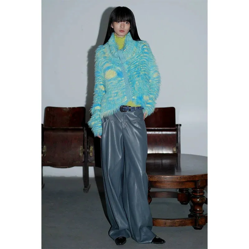 Wide-Leg Leather Pants