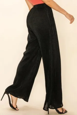 Wide Leg Lurex Rib Pant