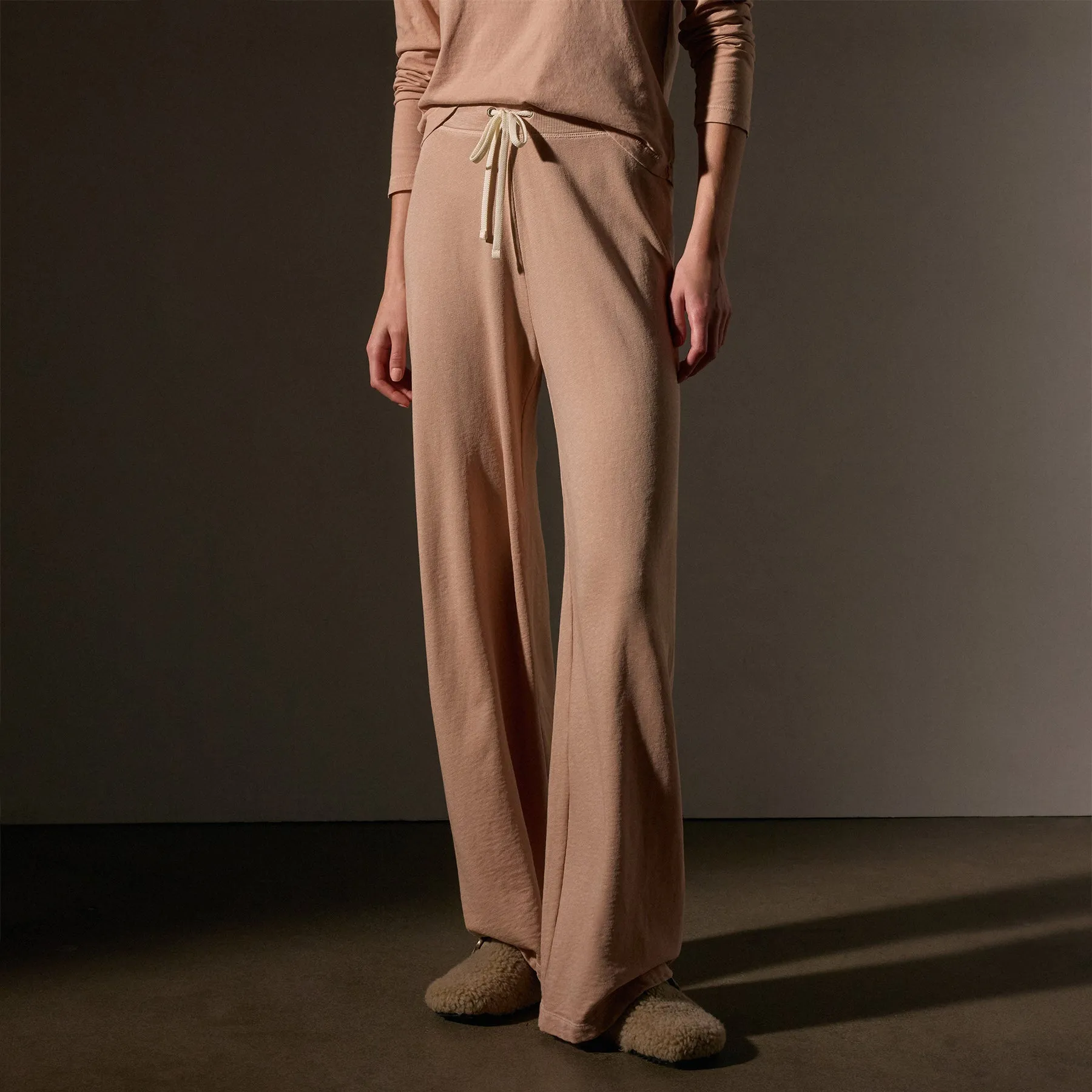 Wide Leg Sweatpant - Rose Nude Pigment