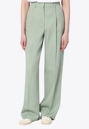 Wide-Leg Wool Pants
