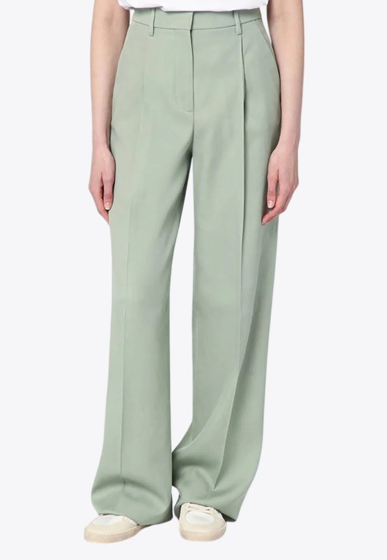 Wide-Leg Wool Pants