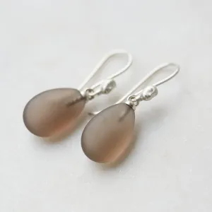 Windswept Smoke Quartz Figurehead Cameo Earrings