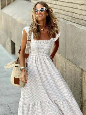 Women Strapless Ruffle Backless Dresses