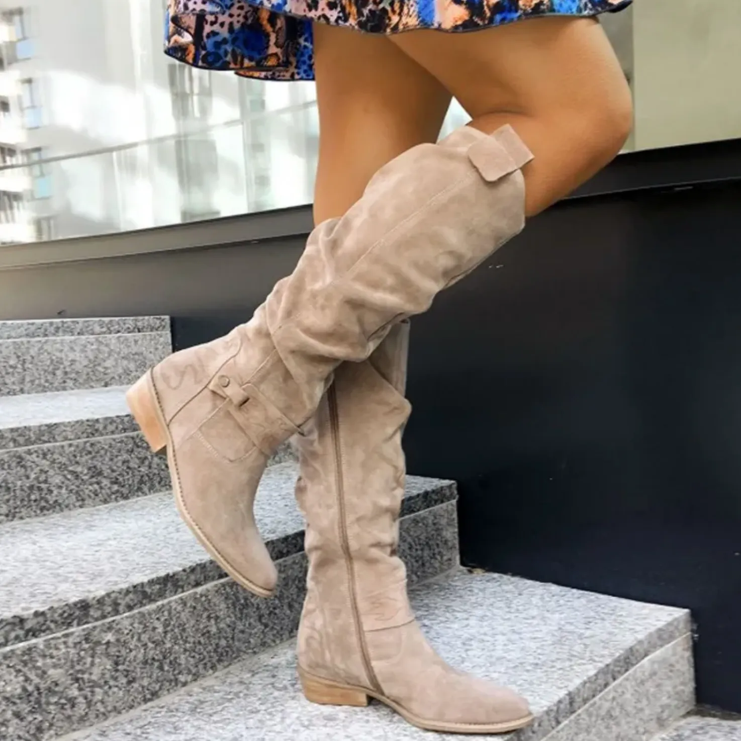 Women's Cowboy Low Heels High Boots | Walking