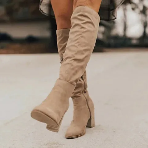 Women's Cowboy Low Heels High Boots | Walking